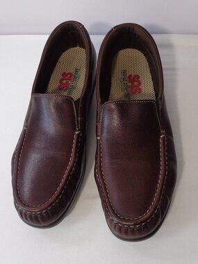 SAS Twin Loafer Brown Leather Slip On Tripad Comfort Shoes Women's Size 10 N USA